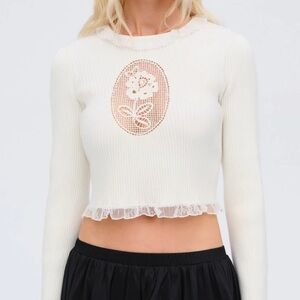 For Love and Lemons Lyon Knit Top XS